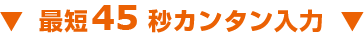 最短45秒カンタン入力